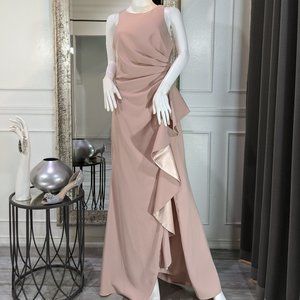 Carmen Marc Valvo Blush Pink Maxi Dress